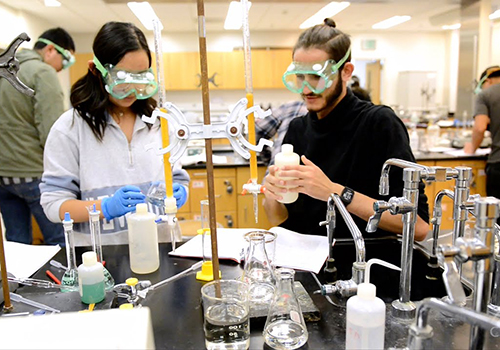 chemistry in lab with students