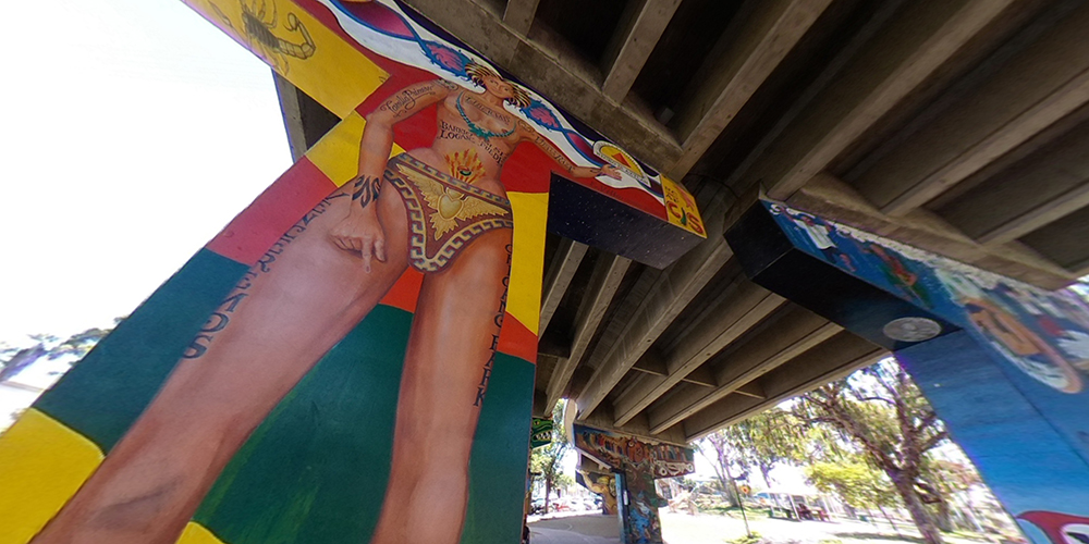 Chicano park mural of woman