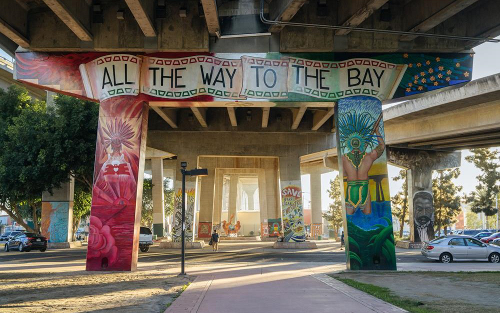 All the way to the bay mural