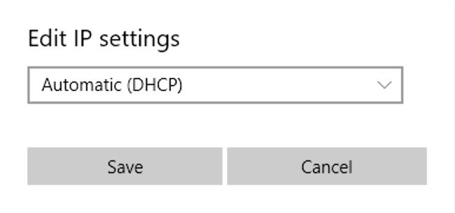 Changing Windows 10 Ethernet Setting