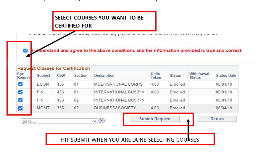 select courses