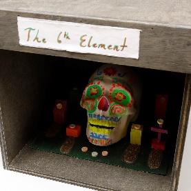 decorated calavera in box