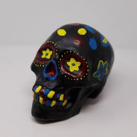 decorated calavera flower pattern
