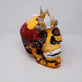 decorated calavera with sea shells