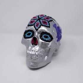 decorated calavera with pattern on head