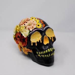flower decorated calavera