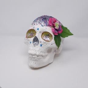 flower decorated calavera
