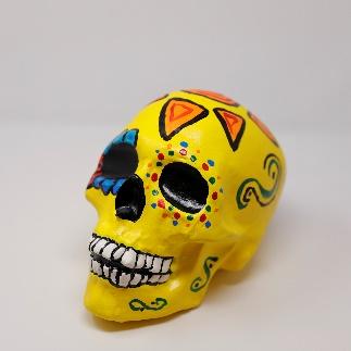 decorated calavera with pattern on head