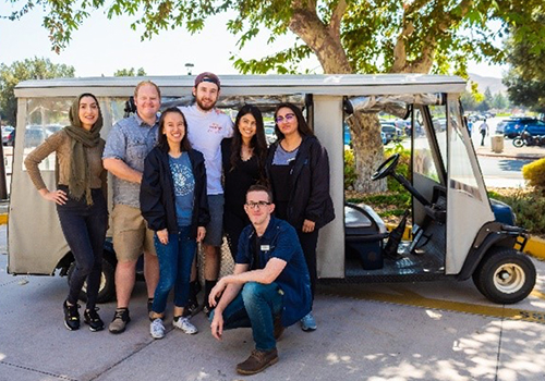 staff with golf cart