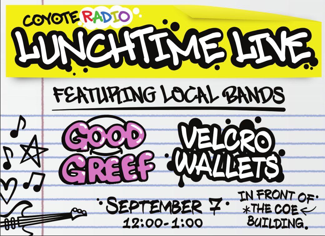 Coyote Radio Lunchtime Live Featuring local bands Good Grief & Velcro Wallets