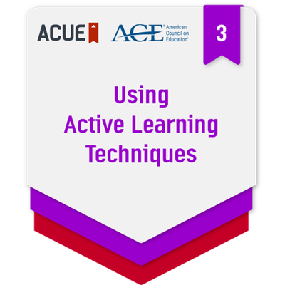 Badge Using active learning activities