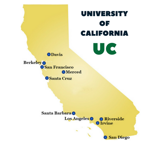 UC campuses map
