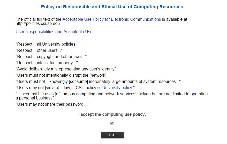 Screenshot of Step 3 to Accept Policy
