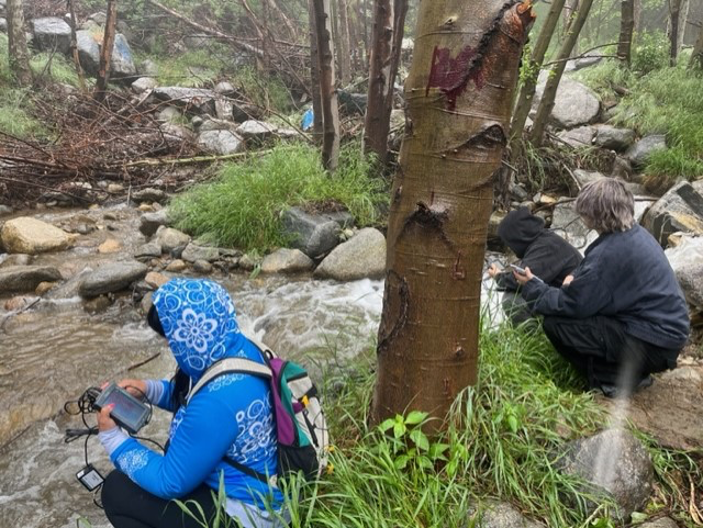 image of people by a river