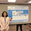 Britney Aguire presents the findings of her research on how the brain processes facial information.