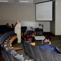 Guy lecturing in a different lecture hall