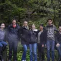 Group of students in a forest