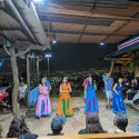 Dance group in colorful outfits