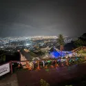 Night view of lights from hilltop