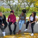 Maame enjoying her time here at CSUSB with friends