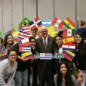 President Morales poses with club members