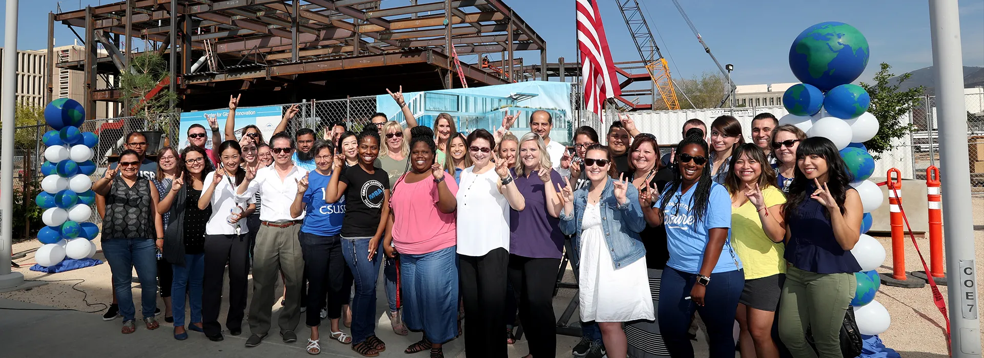 Cal State San Bernardino held a “topping out” ceremony on Aug. 2, to celebrate the installation of the last beam on the new three-story Center for Global Innovation (CGI) building
