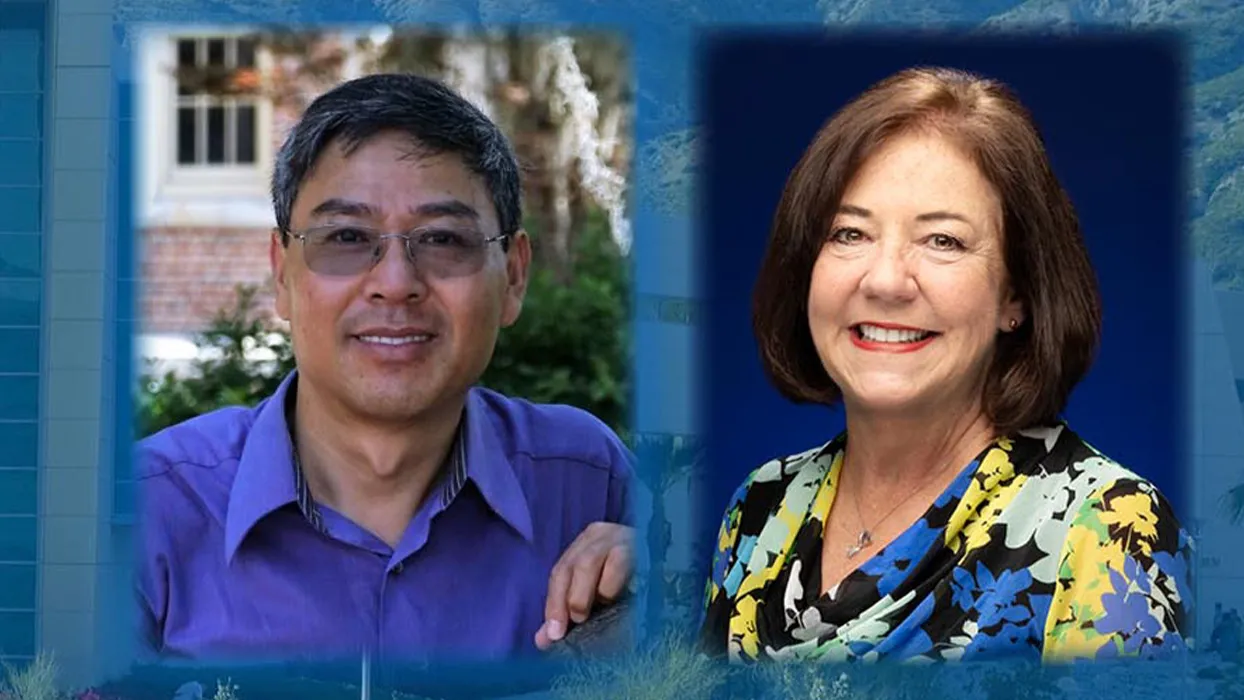 From left, Viktor Wang and Sue Kaiser
