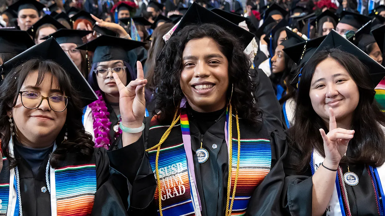Graduates were all smiles at the College of Natural Sciences commencement ceremony. 