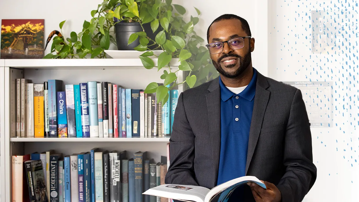 Marc Robinson, who was promoted to associate professor of history and earned tenure, will be honored at the Black Faculty Promotion Celebration on Oct. 11.