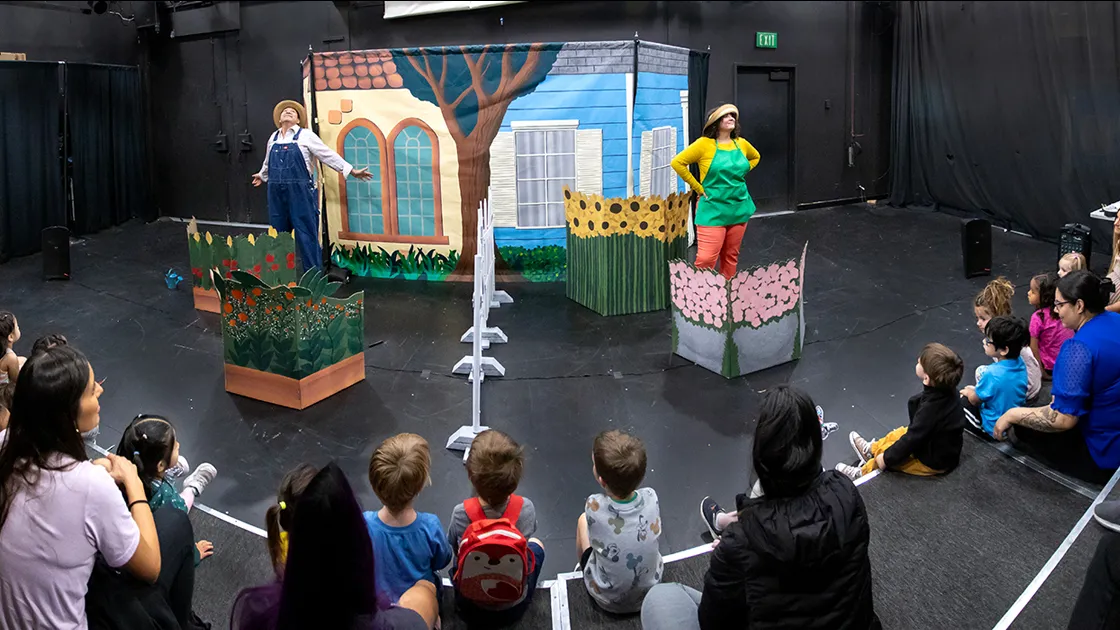 CSUSB’s Theatre Arts Department performed Mariposa/Butterfly for a captivated young audience from the on-campus Children’s Center.