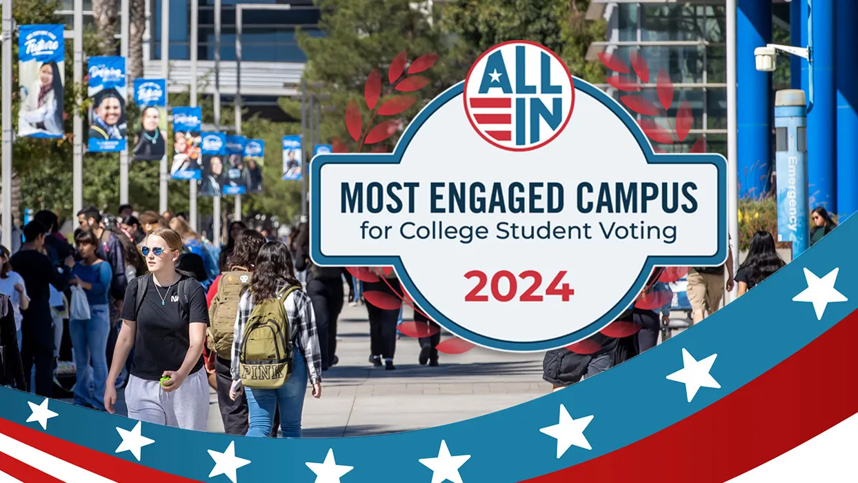 CSUSB joins a group of 471 colleges and universities recognized by ALL IN Campus Democracy Challenge as a 2024 ALL IN Most Engaged Campus for College Student Voting.  