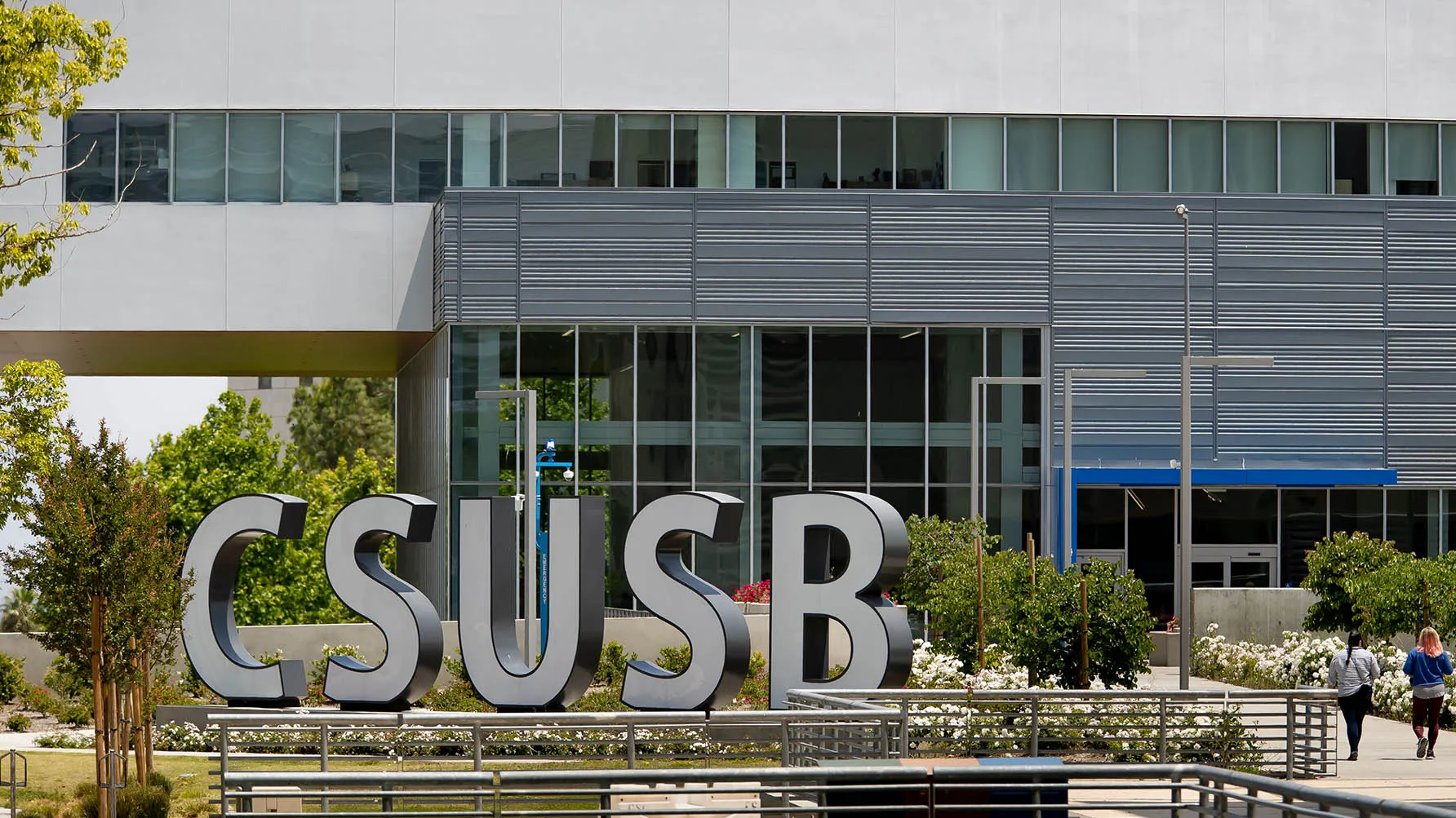 The spirit letters outside Santos Manuel Student Union North.