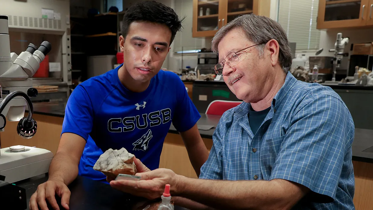 Kerry Cato, right, professor of geological sciences.