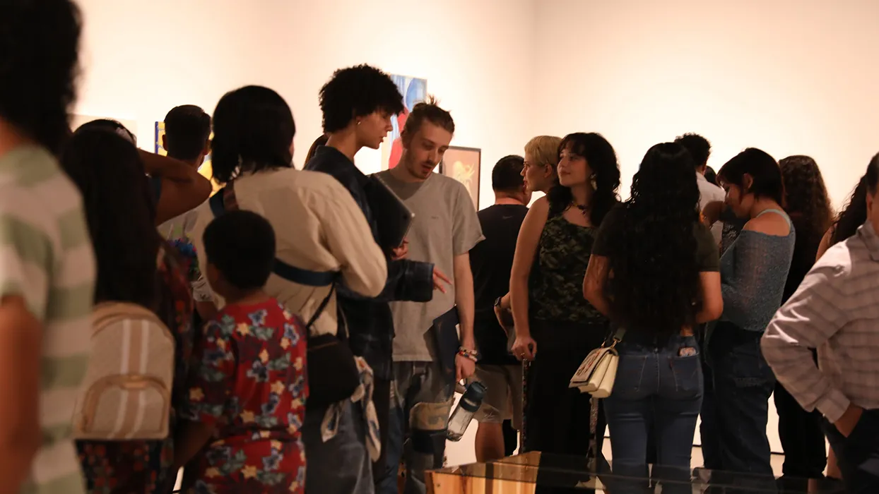 Attendees visit RAFFMA to view art by CSUSB students and professional artists.