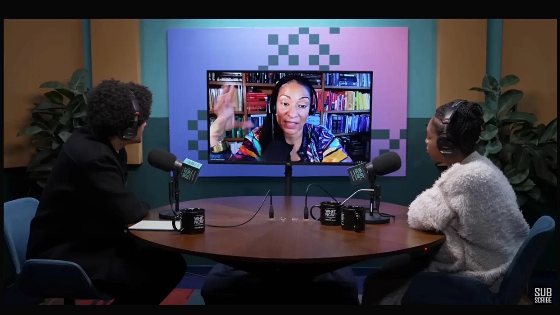 Screenshot from “What Now? With Trevor Noah Podcast” featuring Ruha Benjamin, sociologist and MacArthur Fellowship winner (center), who discussed the “Phoenix of Gaza XR” project as part of her interview.