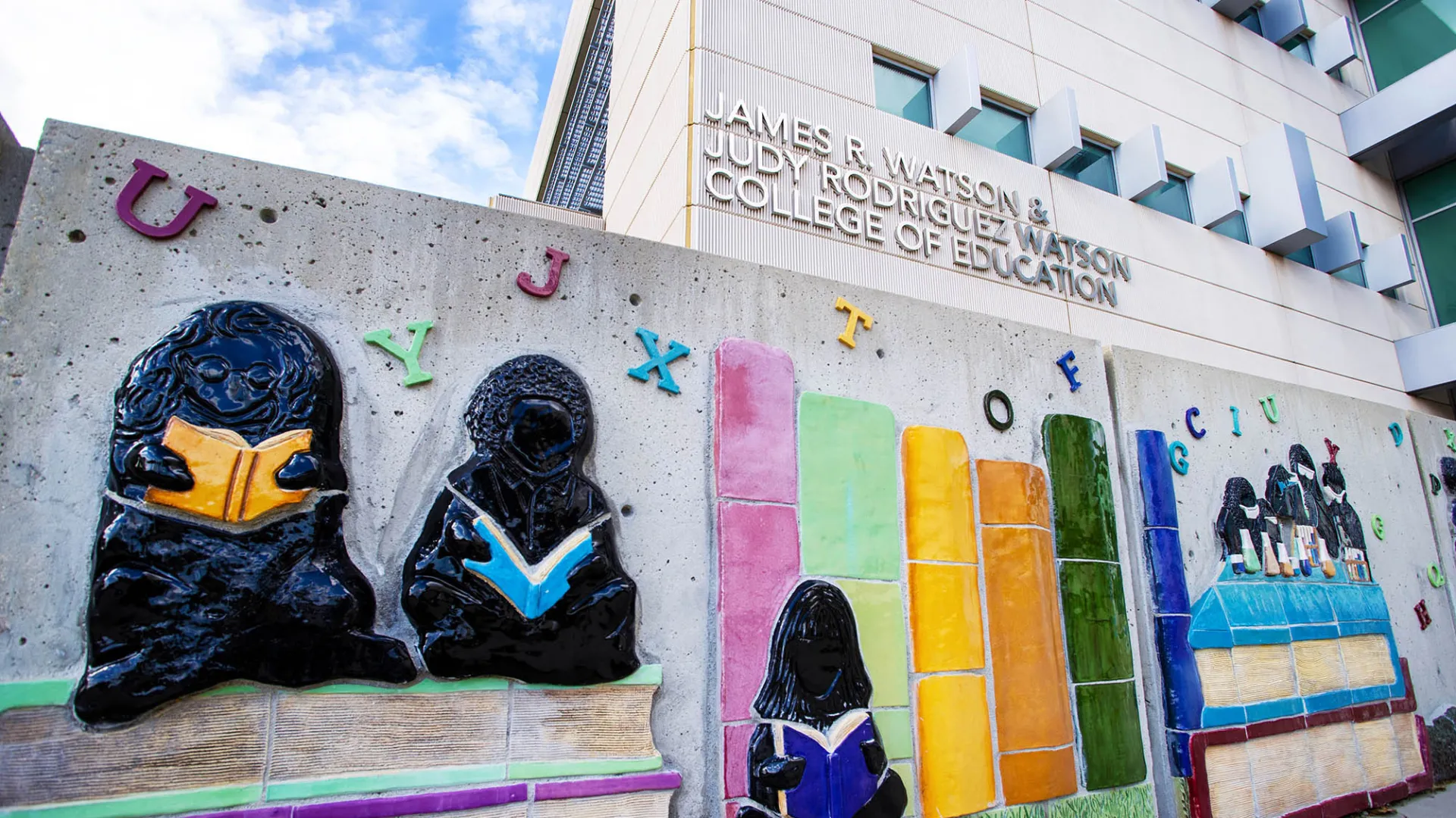 Eternal Learning sculpture outside the Watson College of Education