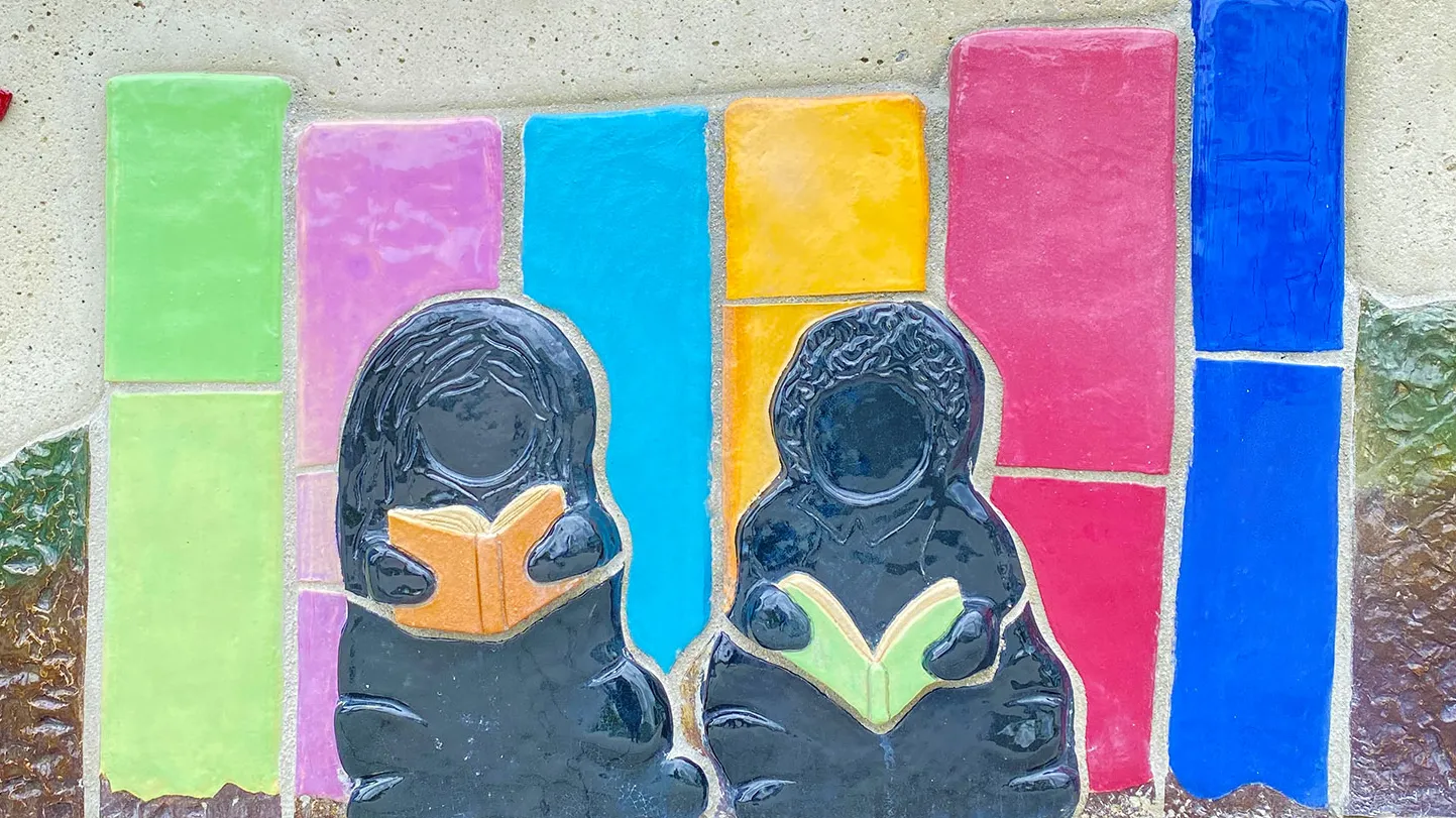 The “Eternal Learning” sculpture at the CSUSB James R. Watson and Judy Rodriguez Watson College of Education.