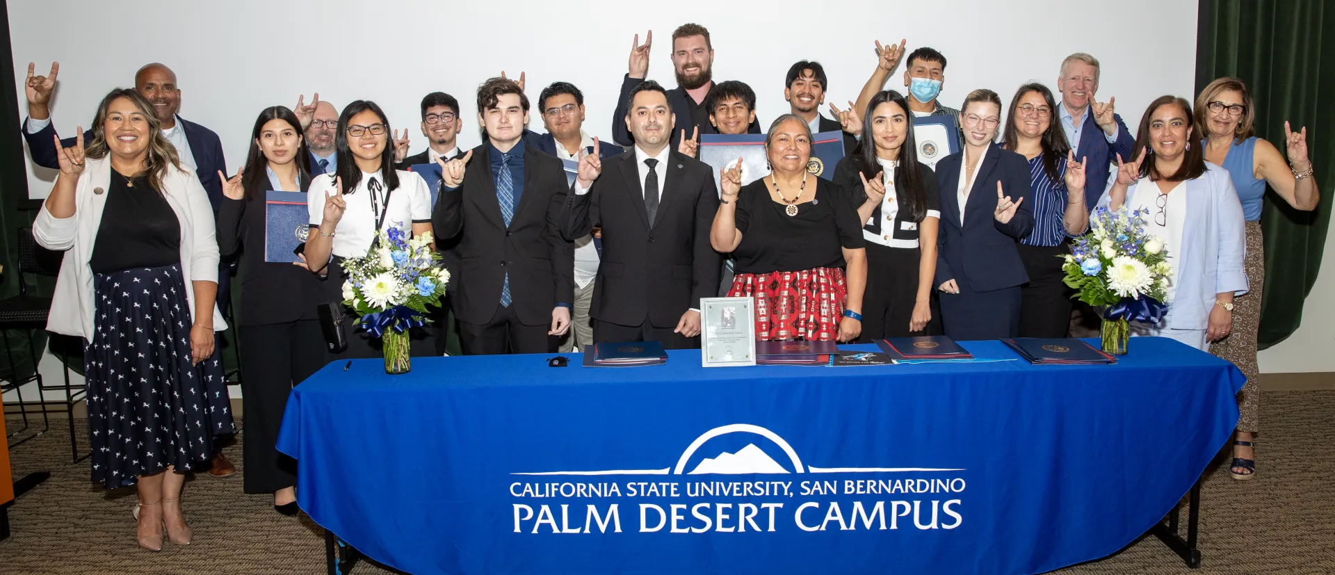 Gerald R. Ford Presidential Fellows gather for a group photo at the CSUSB Palm Desert Campus on Aug. 13.