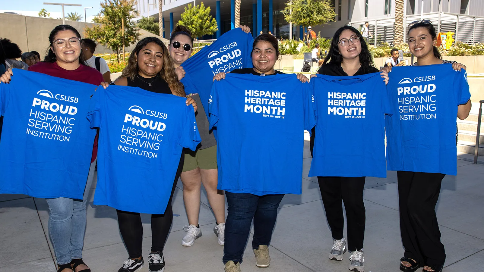 Students celebrate the start of Hispanic Heritage Month in 2023 at the SMSU North patio. CSUSB is celebrating from Sept. 15-Oct. 15 with a variety of programs and activities.