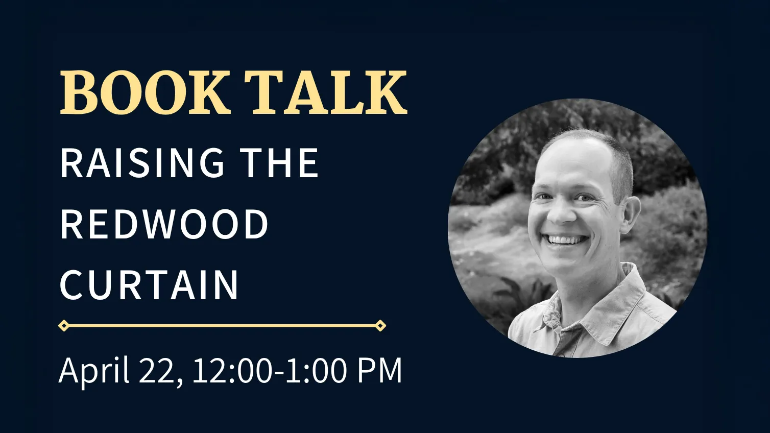 Michael Karp April 22 book talk graphic