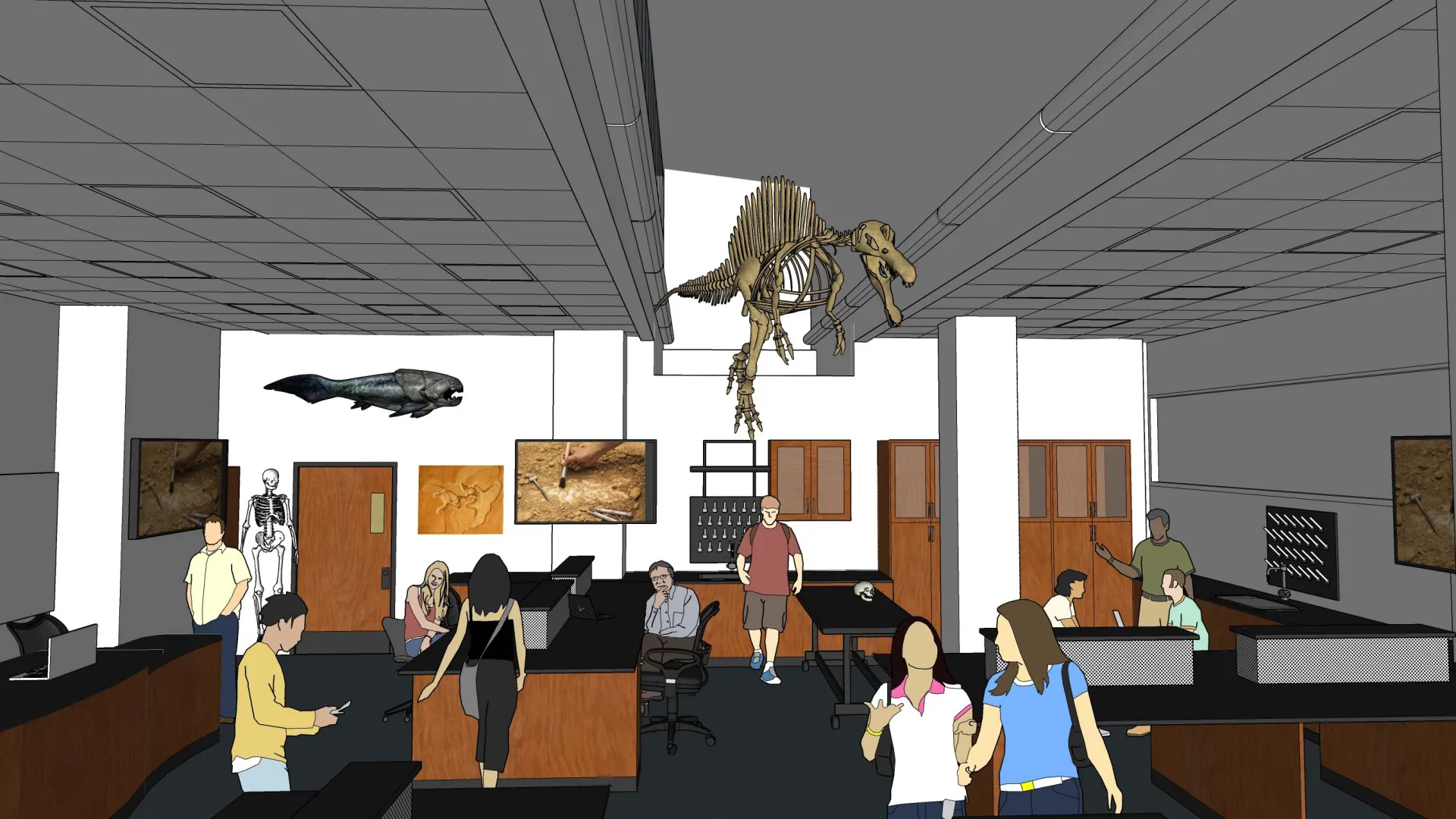 An artist’s rendering of one of the two new biology teaching labs and renovated graduate research facilities at CSUSB.