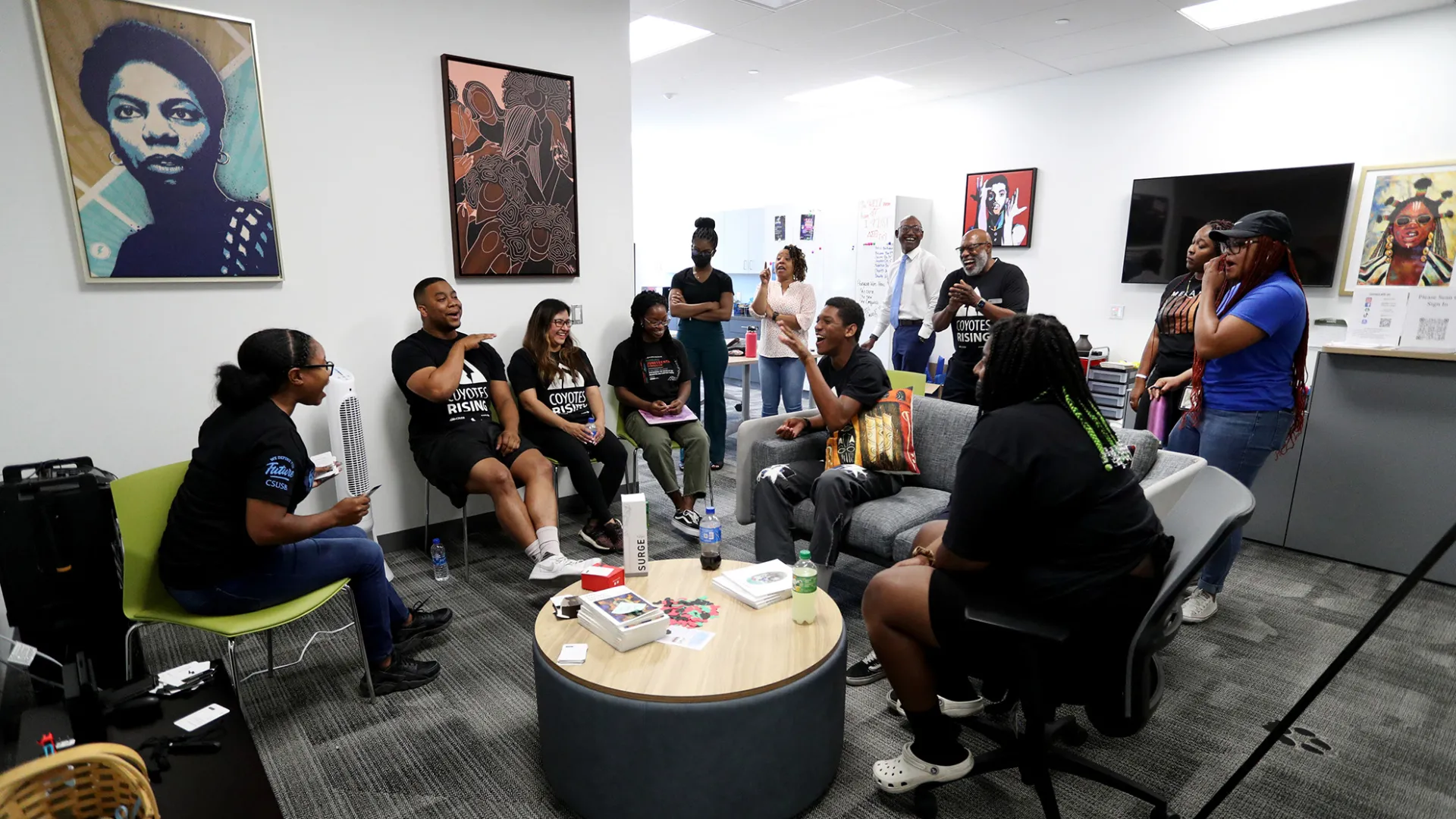 Students meeting as part of the African American Coyote Rising session, June 2022.