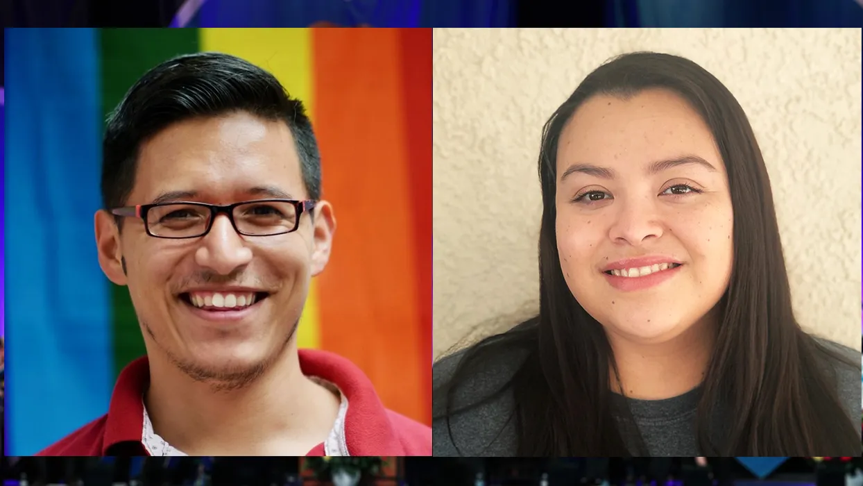 Luis Esparza (left), communication studies is the College of Arts and Letters Outstanding Graduate Student and Brenda Flores, philosophy, is its the Outstanding Undergraduate Student.