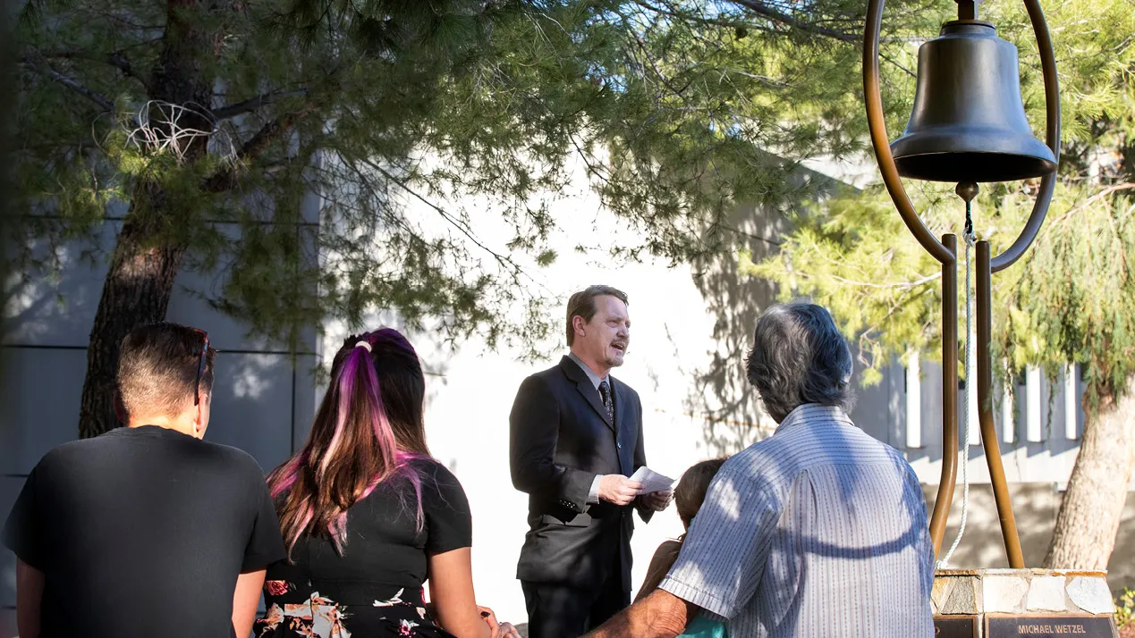 William Vandyke, Lecturer, Health Science and Human Ecology, speaks at the 2021 Day of Remembrance. This year’s memorial will take place at 3 p.m. Dec. 2.