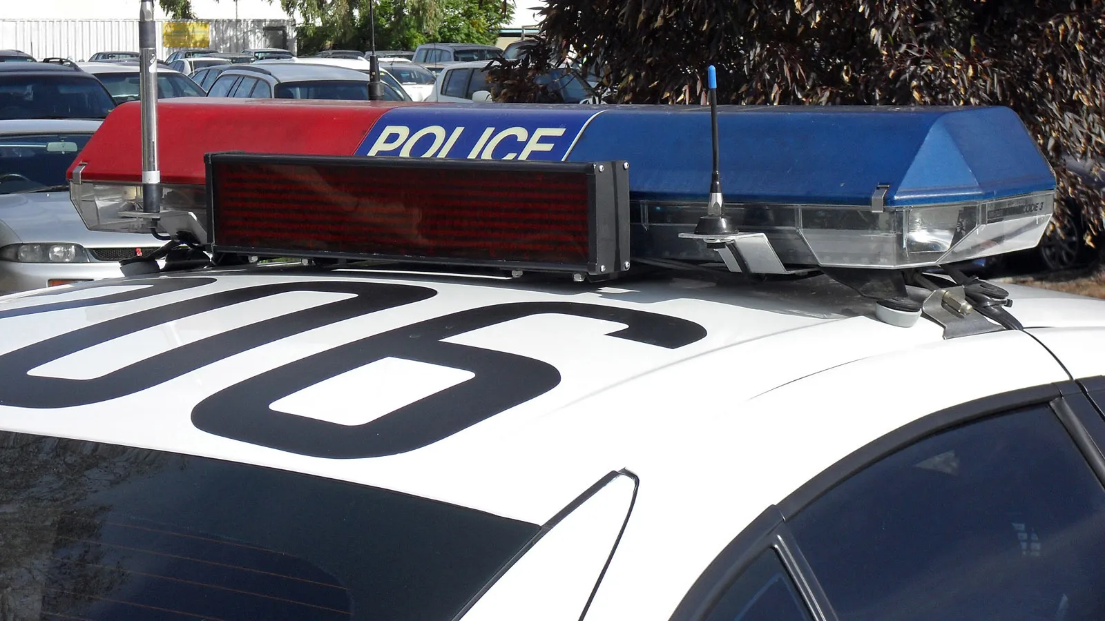 Police car light bar.