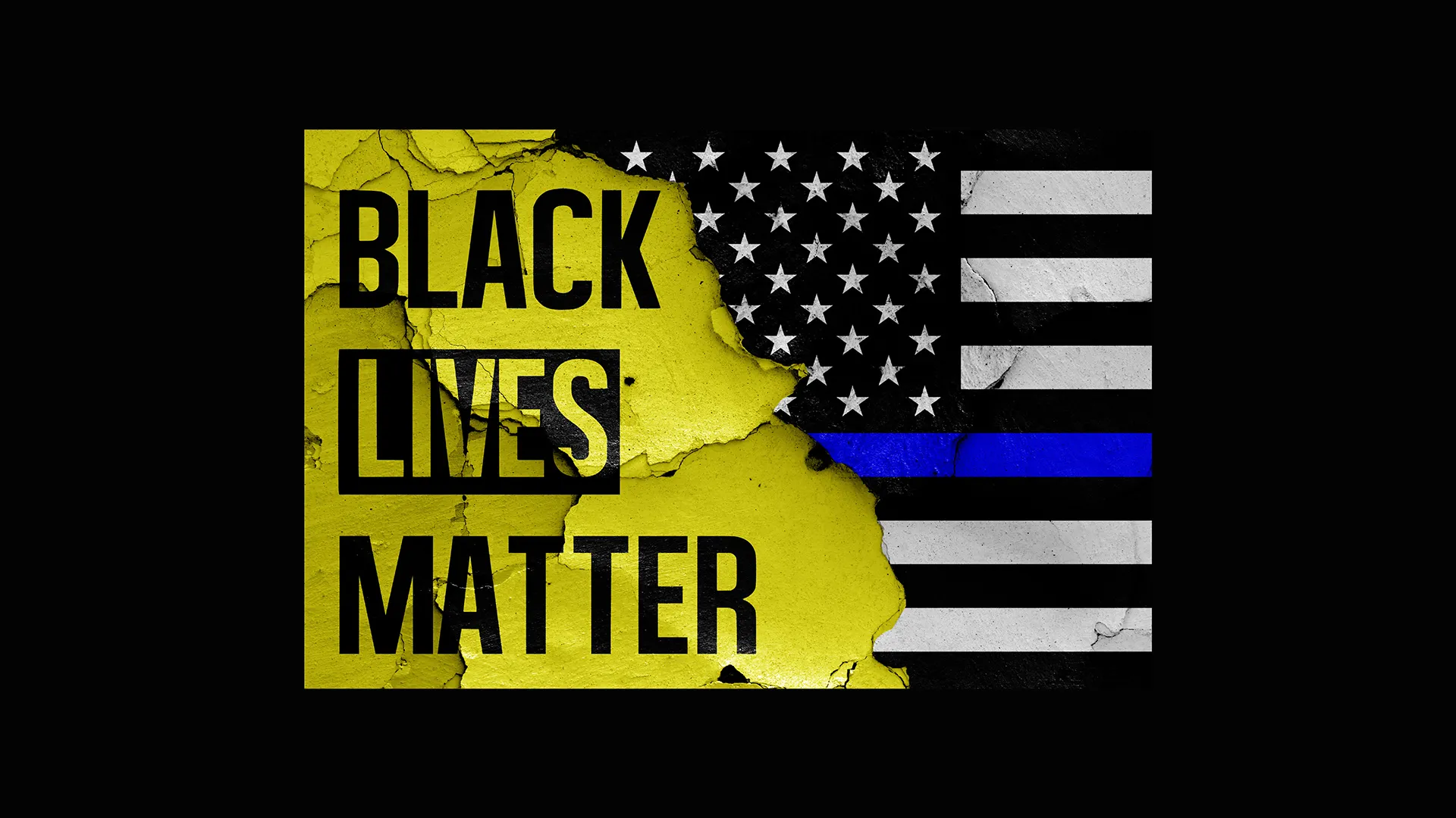 Black Lives Matter and Blue Lives Matters symbols 