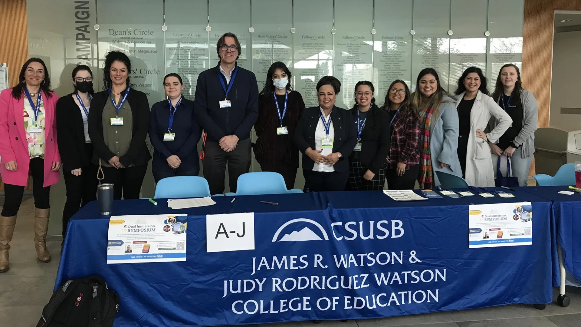 Some of the participants in the Dual Immersion Symposium at the James R. Watson and Judy Rodriguez Watson College of Education.