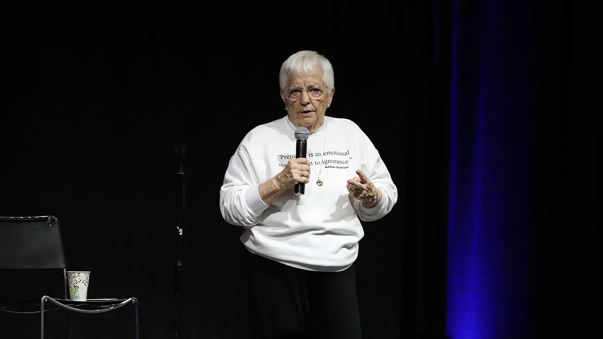 Jane Elliott visiting CSUSB