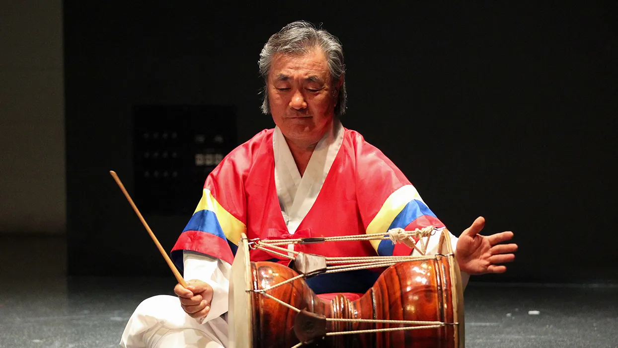 A musician performs at the 2017 Korean Festival at CSUSB.