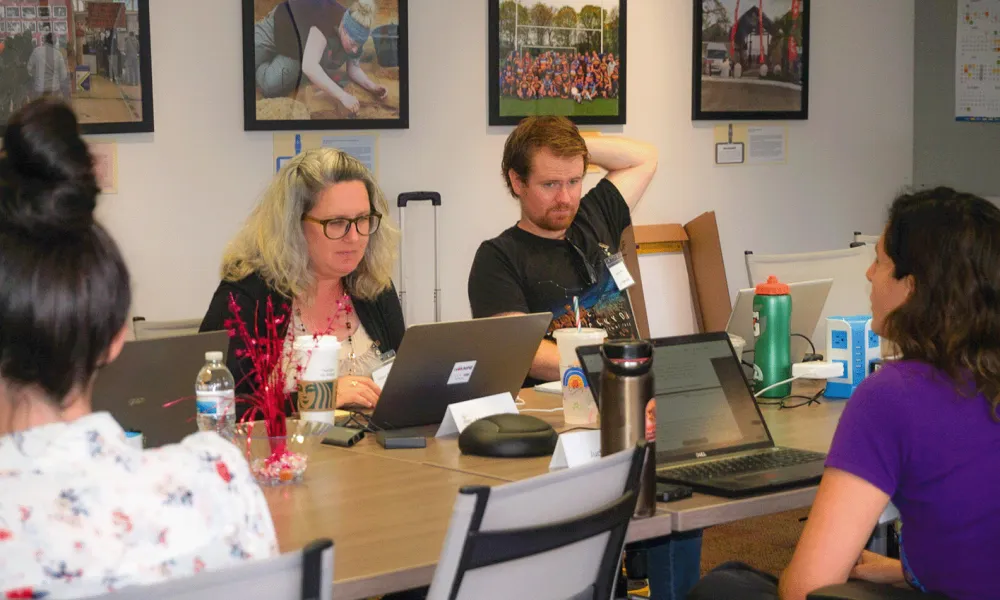 Faculty attending the Asset Based Teaching workshop led by Brian Heisterkamp